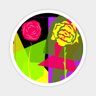 Neon flower power pair (black) Magnet